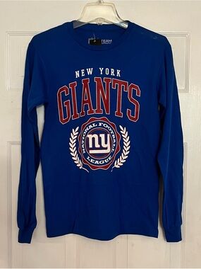 NFL New York Giants Royal Blue Men’s Long Sleeve T-Shirt Size Small 100% Cotton